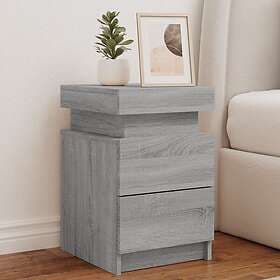 vidaXL Nightstand Gray Sonoma 35x39x55cm LED 836759