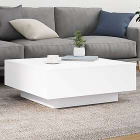 vidaXL Soffbord med LED vit 80x80x31 cm 836588