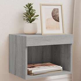 vidaXL Wall-mounted Nightstands with LED Lights 2 pcs Gray Sonoma 837124