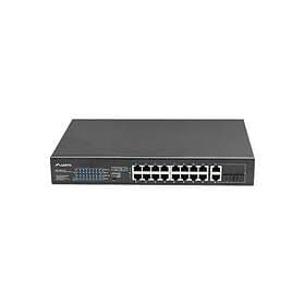 Lanberg RSFE-16P-2C-150 switch 16 ports unmanaged rack-mountable