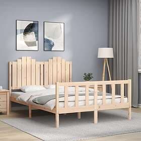 vidaXL Bed Frame med huvudgavel massivt trä 3192271