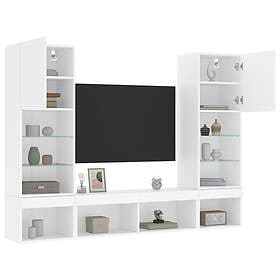 vidaXL TV Stand 5 delar LED vit konstruerat trä 3216690