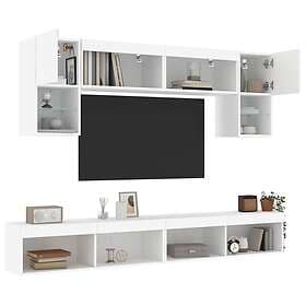 vidaXL TV Stand 6 delar LED vit konstruerat trä 3216704