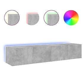 vidaXL Väggmonterad TV Stand LED 2 st betonggrå 80x35x31 cm 837288