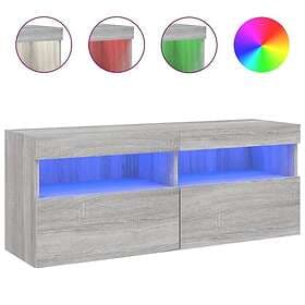 vidaXL Väggmonterad TV Stand LED grå sonoma 100x30x40 cm 837216