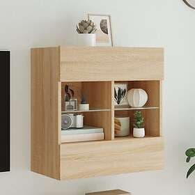 vidaXL Väggmonterad TV Stand LED sonoma-ek 58.5x30x60.5 cm 837094