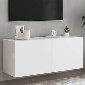 vidaXL Väggmonterad TV Stand LED vit 100x35x41 cm 837323