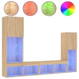 vidaXL TV Stand 4 delar LED sonoma-ek konstruerat trä 3216656