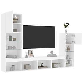 vidaXL TV Stand 4 delar LED vit konstruerat trä 3216647
