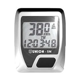 Union 5 Functions Cycling Computer With Cable Svart,Silver
