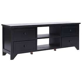 vidaXL TV Stand svart 108x30x40 cm massivt kejsarträ 338518