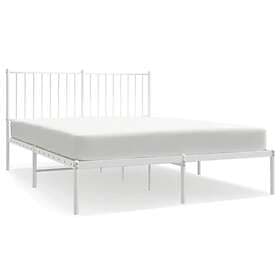 vidaXL Bed Frame med huvudgavel metall vit 140x200 cm 350932