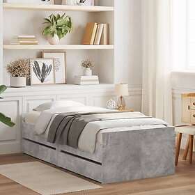 vidaXL Bed Frame med lådor betonggrå 90x200 cm 3207346