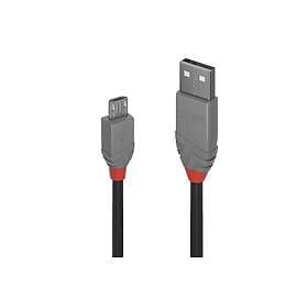 Lindy USB-A to Micro-USB B 2.0 0.5m Black, Grey