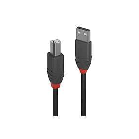 Lindy 36672 USB-kabel 1 m USB 2.0 USB A USB B Sort
