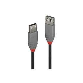 Lindy USB A - USB A 2.0 3m Black, Grey