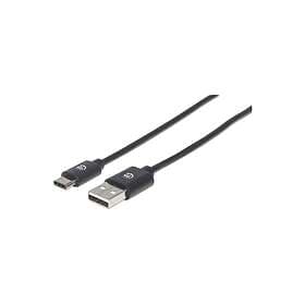 Manhattan 353298 USB-kabel 1 m USB 2.0 USB C USB A Sort