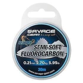 Savage Gear SG Semi-Soft Fluorocarbon Seabass 0.39 mm 30 m Clear