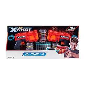 Zuru X-Shot Excel Double Fury 4 Combo Foam Blaster Pack Inkl-16 Pilar