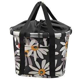 KLICKfix Bicycle Basket with White Daisies Black