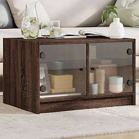vidaXL Soffbord med glasdörrar brun ek 68x50x42 cm 836370