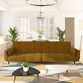 vidaXL 337590 2-seater sofa bed with two cushions brown velvet