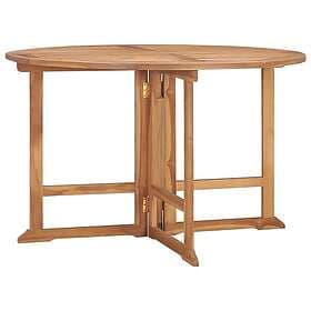 vidaXL Garden Folding Table Ø110x75 cm solid teak 318479
