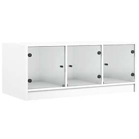vidaXL Soffbord med glasdörrar vit 102x50x42 cm 836413