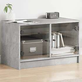 vidaXL TV Stand med glasdörrar betonggrå 68x37x42 cm 836360