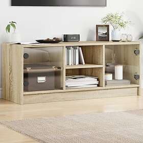 vidaXL TV Stand med glasdörrar sonoma-ek 102x37x42 cm 836373