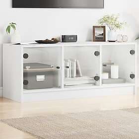 vidaXL TV Stand med glasdörrar vit 102x37x42 cm 836406
