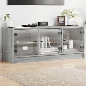 vidaXL TV Stand med glasdörrar grå sonoma 102x37x42 cm 836411