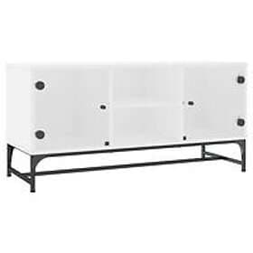 vidaXL TV Stand med glasdörrar vit 102x37x50 cm 836532
