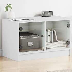 vidaXL TV Stand med glasdörrar vit 68x37x42 cm 836357