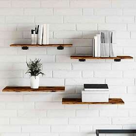 vidaXL Wall Shelves 4 pcs Smoked Oak 60x30x1.5 cm Engineered Wood 838237