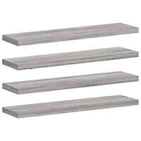 vidaXL Wall Shelves 4 pcs Grey Sonoma 40x10x1.5 cm Engineered Wood 838197