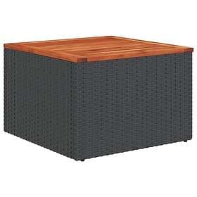 vidaXL Garden Table black 55x55x37 cm synthetic rattan and acacia wood 365975