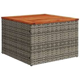 vidaXL Garden Table grey 55x55x37 cm polyrattan and acacia wood 366126