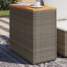 vidaXL Trädgårdsbord med träskiva grå 58x27,5x55 cm konstrotting 366134
