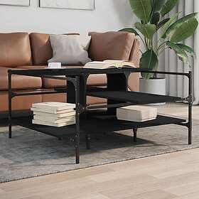 vidaXL Soffbord svart 100x100x48,5 cm konstruerat trä 842311