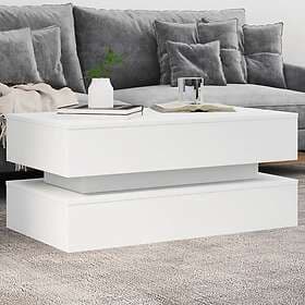 vidaXL Soffbord med LED vit 90x50x40 cm 839861