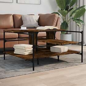 vidaXL Soffbord rökfärgad ek 100x100x48,5 cm konstruerat trä 842313