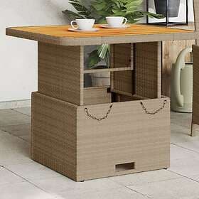 vidaXL Garden Table beige 80x80x71 cm synthetic rattan and acacia wood
