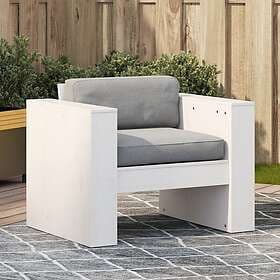 vidaXL Trädgårdsfåtölj vit 79x60x62 cm massiv furu 832366