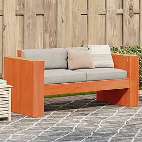 vidaXL Trädgårdssoffa 2-sits vaxbrun 134x60x62 cm massiv furu 844625
