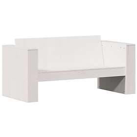 vidaXL Trädgårdssoffa 2-sits vit 134x60x62 cm massiv furu 832370