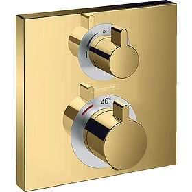 Hansgrohe Ecostat Square termostat Avsperring, 2 uttak, Polert gull-optikk 15714