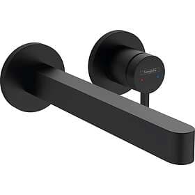 Hansgrohe Finoris 2-hulls Servantbatteri For innbygning, 22,8 cm tut, Sort Matt 