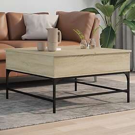 vidaXL Soffbord sonoma-ek 80x80x45 cm konstruerat trä och järn 845402