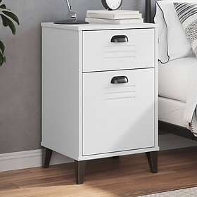 vidaXL VIKEN Nightstand White Solid Pine 374914
